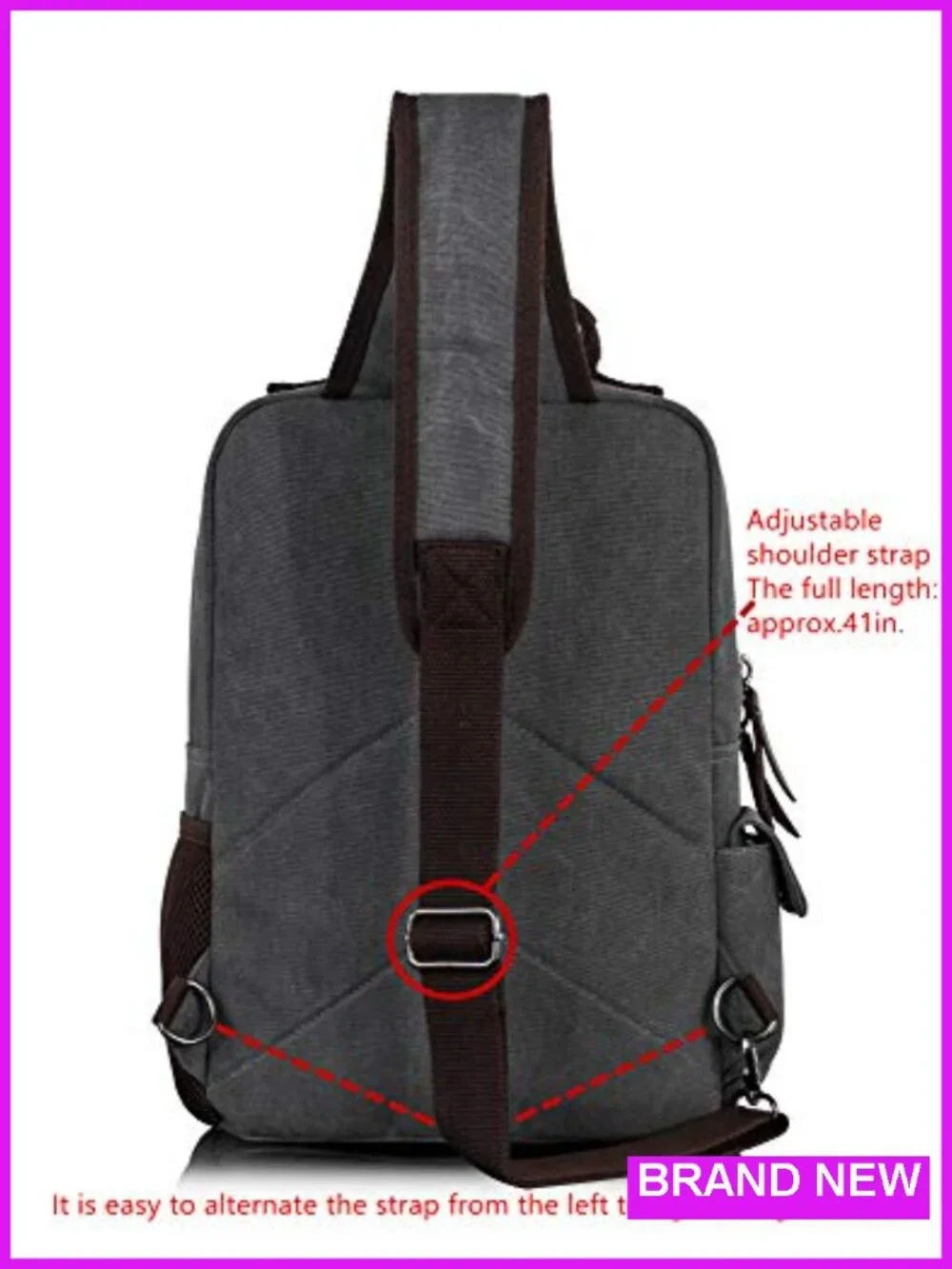 Canvas Messenger Bag Unisex Laptop Crossbody Shoulder Sling Travel Work Bag